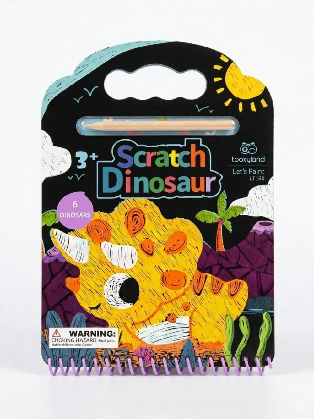 NEW Tookyland Dinosaur Scratch Art Book Montessori Kids Activity Travel Toy Gift